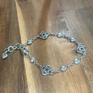 Brighton Silver-Tone Knot & Clear Crystal Bracelet